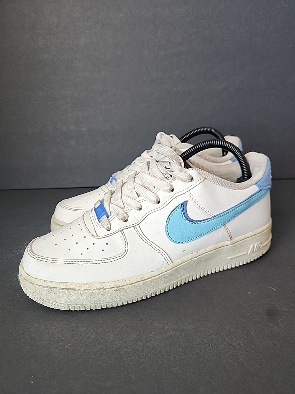 Nike Air Force 1 Double Swoosh Sailor Med Blue Sneakers DQ0359-100 Youth 7Y